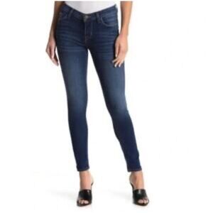 Hudson Jeans Natalie Raw Hem Dark Indigo Skinny Jeans Size 28